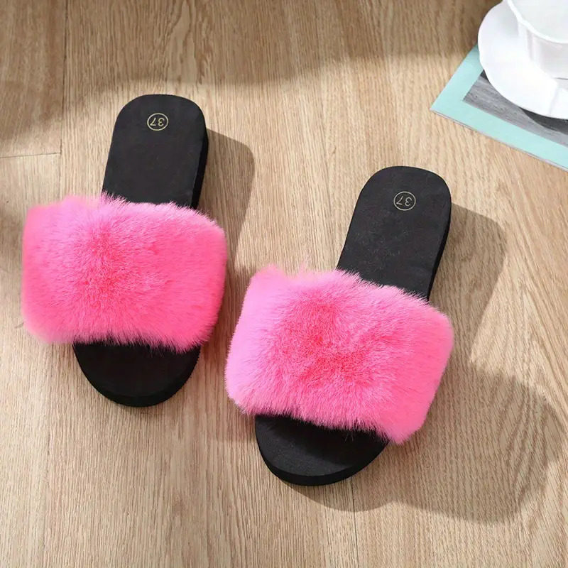 Plush Fashion Slippers for Ladies, Soft Single-Band Decoration ! - Image 5
