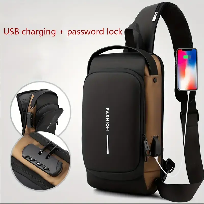 Anti-theft Crossbody Shoulder Bag with USB Charging Port. - Image 5