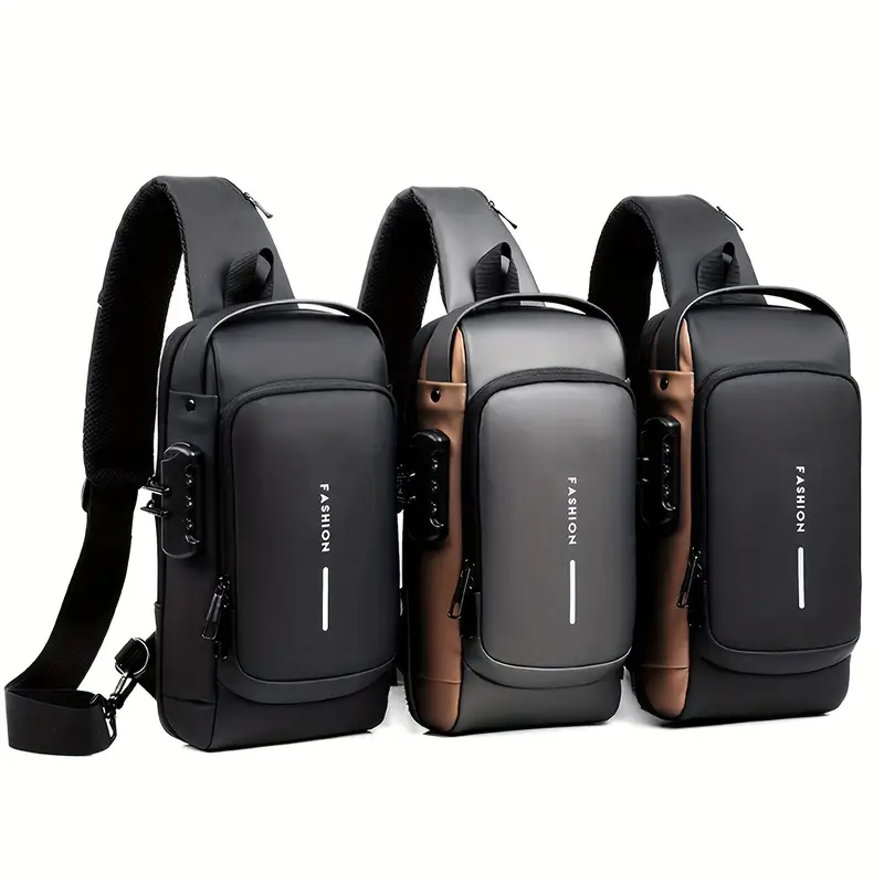 Anti-theft Crossbody Shoulder Bag with USB Charging Port.