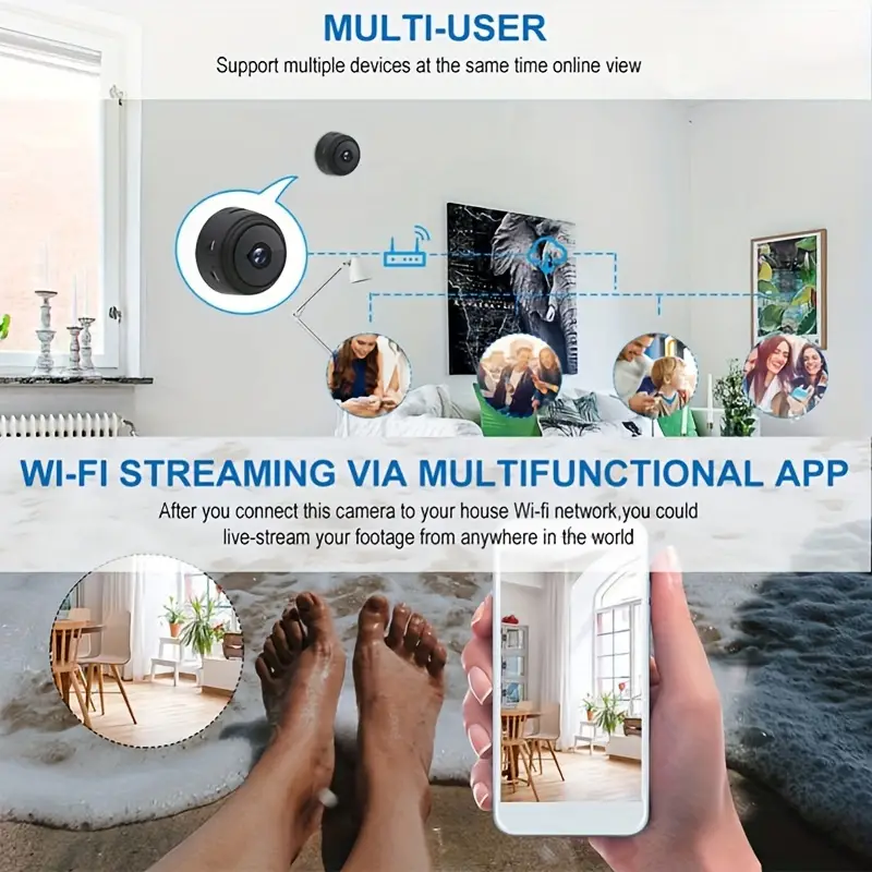 A9 Mini Wifi Camera - HD 720P Wireless IP Camera with Night Vision + 32gb Card - Image 5