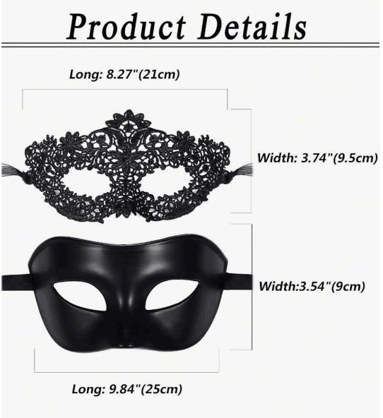 Elegant Couple Masks (2 Pcs) - Image 9