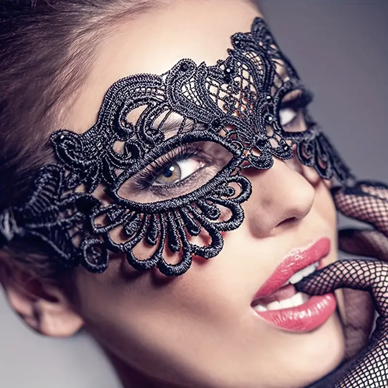 Sultry Elegance Black Lace Eye Mask