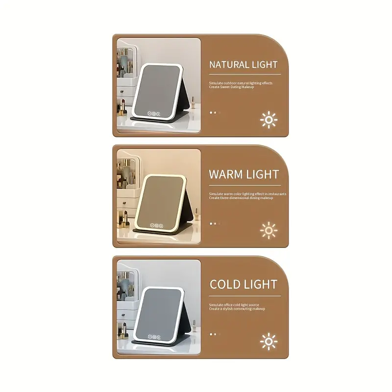 Portable makeup mirror with Lights! PINK - Image 3