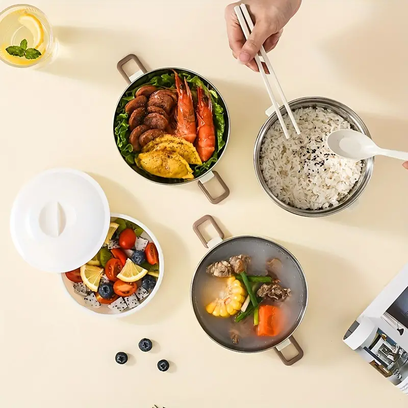 Large Capacity Stainless Steel Lunch Box Set + Bag. - Image 6