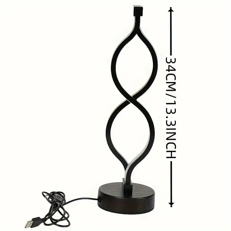 Sleek Spiral Table Lamp with USB Charging! Three-tone Dimming - Image 4