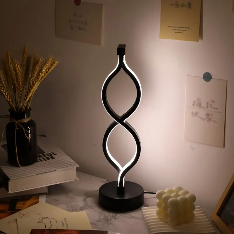 Sleek Spiral Table Lamp with USB Charging! Three-tone Dimming - Image 3