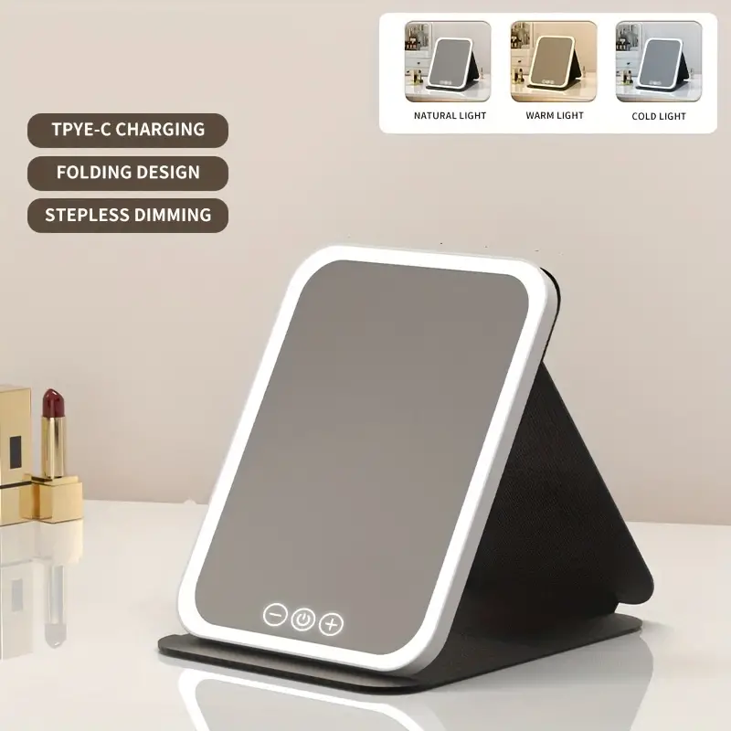 Portable makeup mirror with Lights! PINK - Image 7