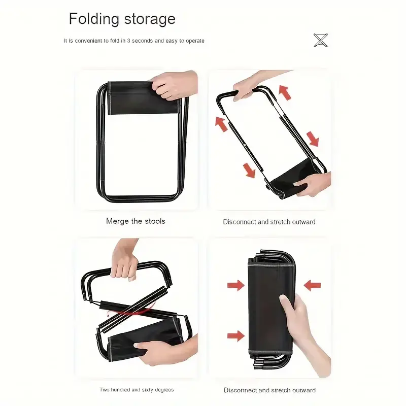 Square Portable Folding Stool with Carrying Bag! - Image 4