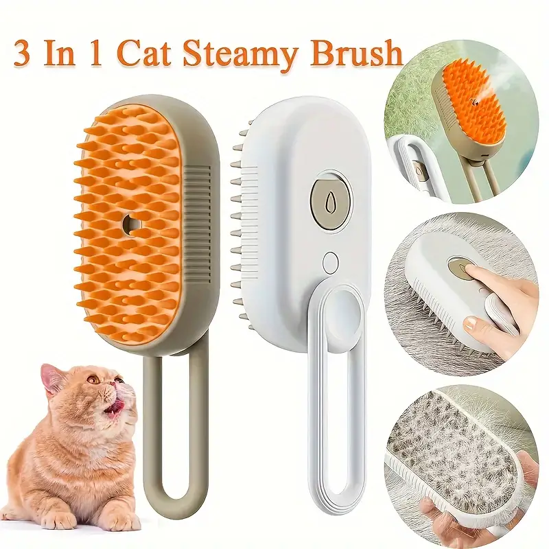 Discover the usb 3-in-1 Steamy Cat and Dog Brush!