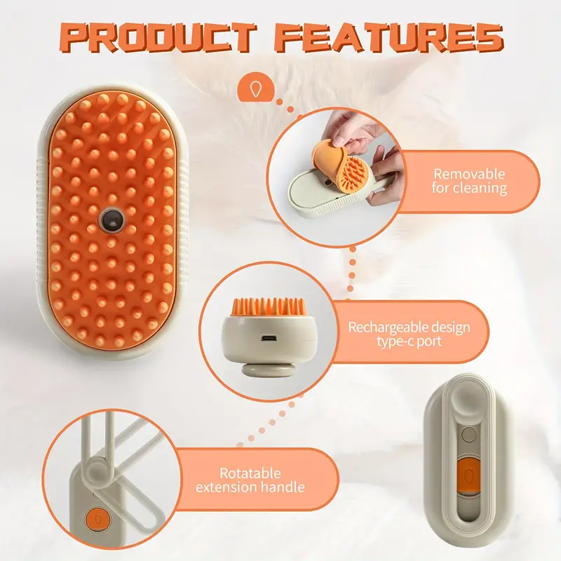 Discover the usb 3-in-1 Steamy Cat and Dog Brush! - Image 7