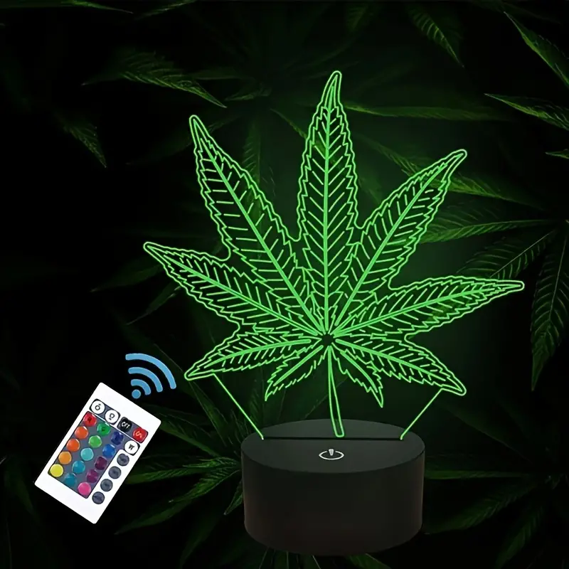Leaf-Shaped 3D Night Light with Touch Control - Image 3