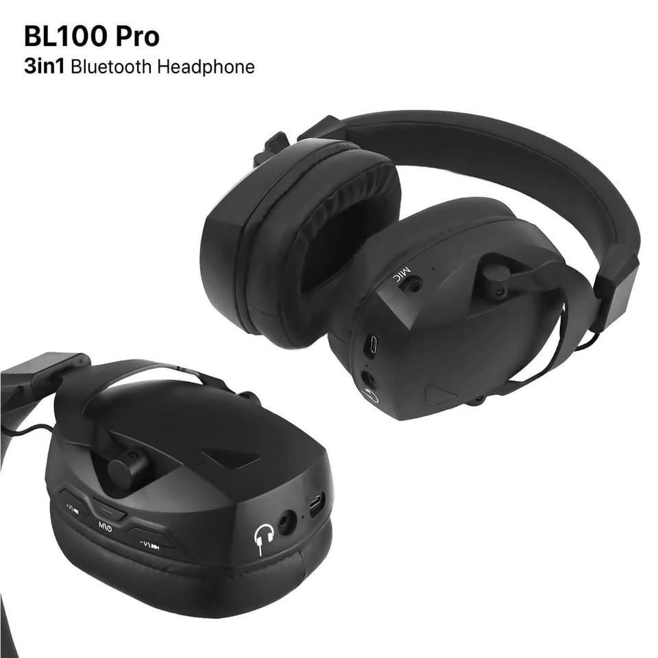 BL100 Pro 3-in-1 Wireless Gaming Headset – White - Image 3