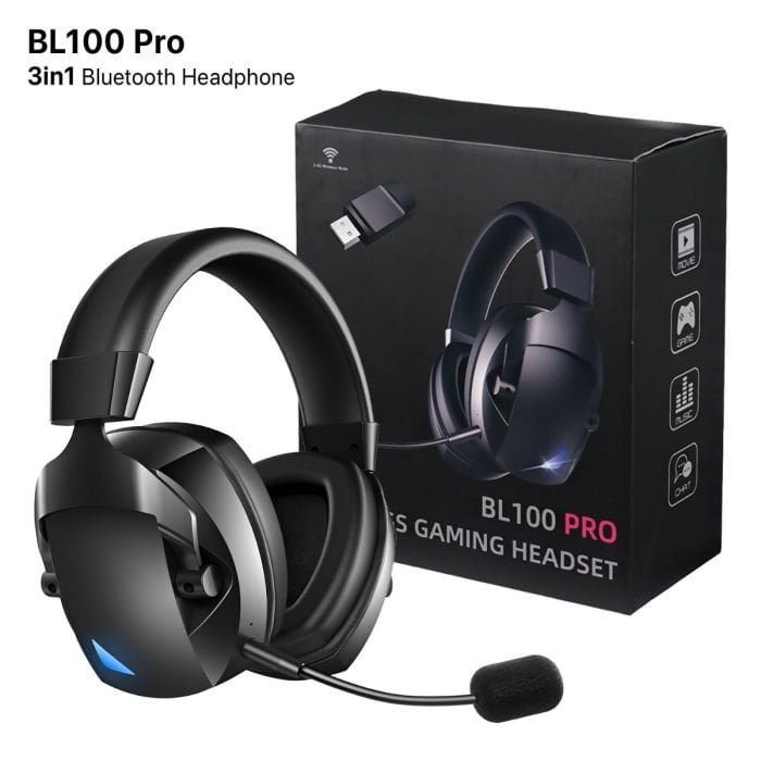 BL100 Pro 3-in-1 Wireless Gaming Headset – White